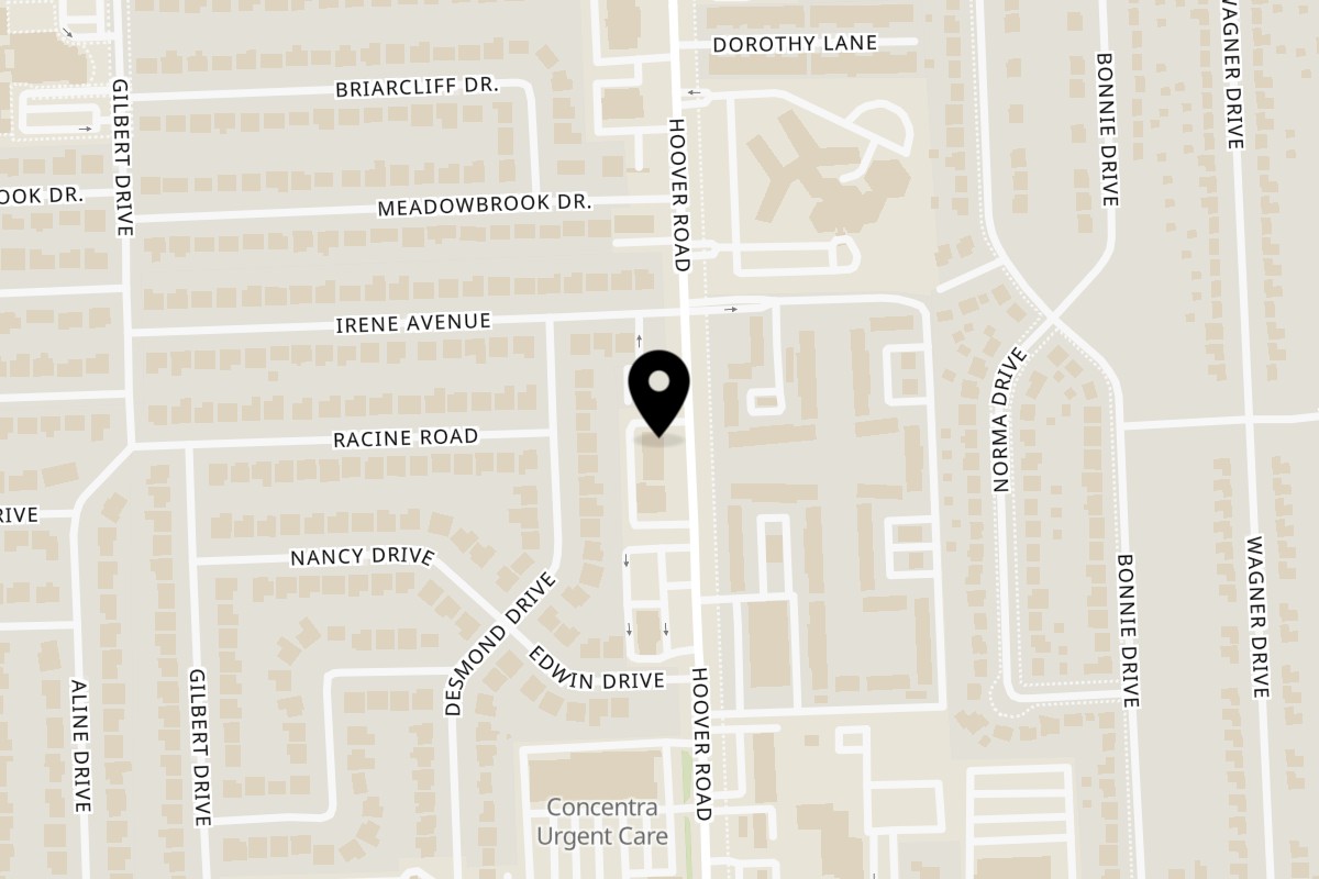 Map showing the location of Bangla Kacchi Ghor on 29447 Hoover Rd in Warren